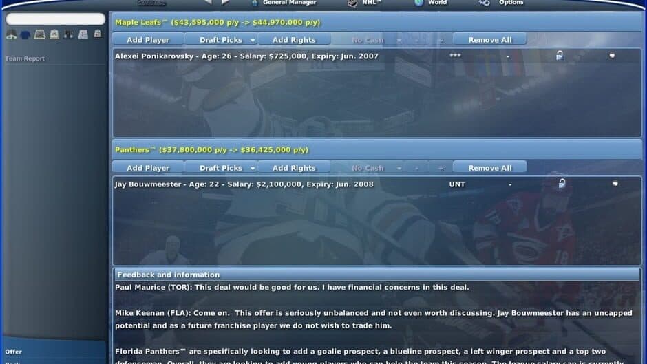 NHL Eastside Hockey Manager 2007 screenshot 2