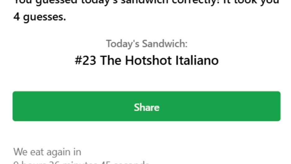 Subway Sandwichdle screenshot 5