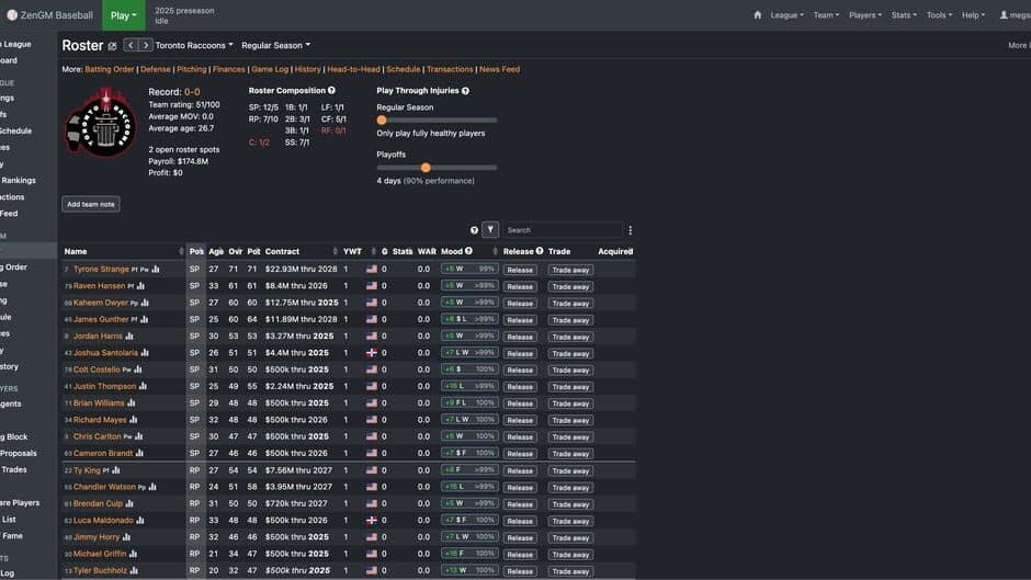 ZenGM Baseball screenshot 2