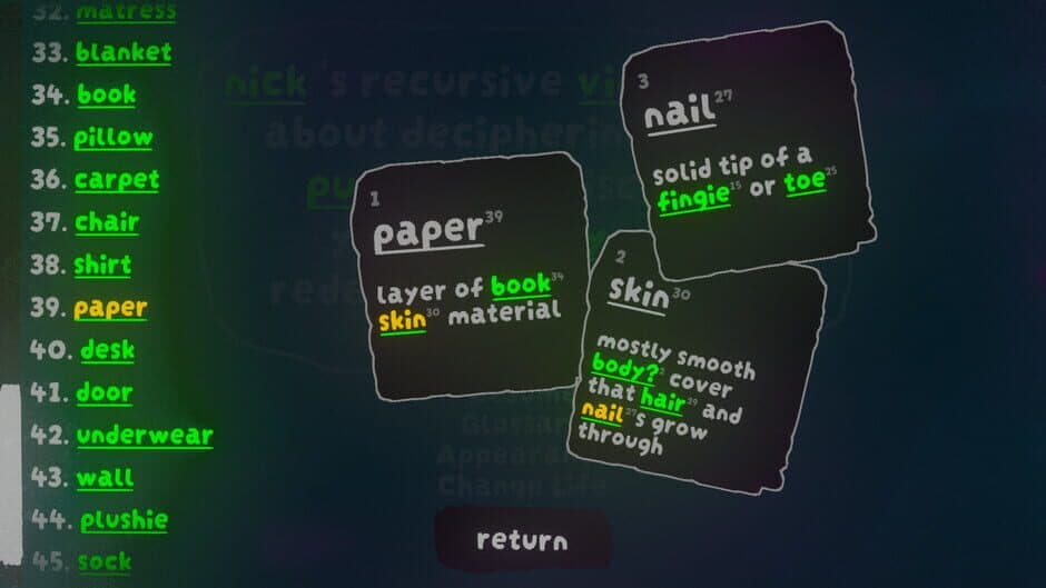Nick's Recursive Videogame About Deciphering Word Puzzles to Discover Your Identity and Redefine the Universe! screenshot 3